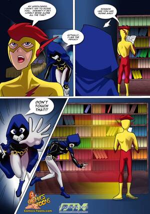 flash cartoon masturbation - Teen Titans Comic - Raven vs Flash - Porn Cartoon Comics