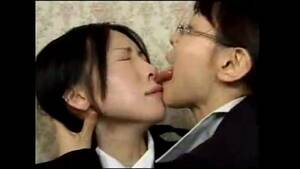 blonde and asian lesbian kiss - 