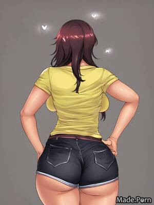 hentai short - Porn image of woman from behind short shorts big hips hentai thick thighs  big ass 30 created by AI