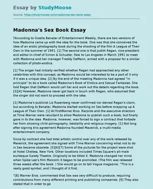 anal sex madonna - Madonna's Sex Book Free Essay Example