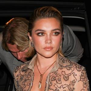 beyonce nude upskirt - Florence Pugh Forgoes Bra in Sheer Nude Valentino Crop Top and Skirt