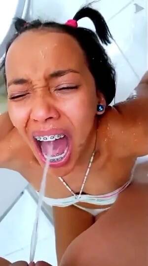 Brazilian Lesbian Pissing Porn - Lesbian pee: Cute Brazilian girl with bracesâ€¦ ThisVid.com