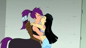futurama xxx lesbians - Futurama Bender's Game - Leela And Amy Kiss - Lesbian Kissing - XAnimu.com