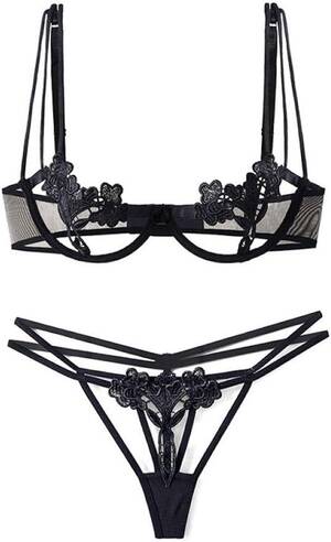 Cupless Lingerie - Amazon.com: Sexy Lingerie Woman Sexy Set Black Open Crotch Embroidery Cupless  Bra + Panty Hollow Set Lingerie Porn Underwear-Black_Sexy_Set_M : Clothing,  Shoes & Jewelry