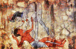 Ancient Porn Paintings - Erotic art of ancient Egypt Painting by Michal Boubin - Fine Art America
