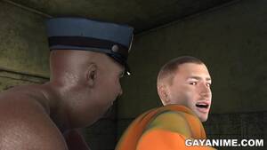 Black Cop Gay Porn Cartoon - 3D prisoner gets fucked by a black cop | xHamster