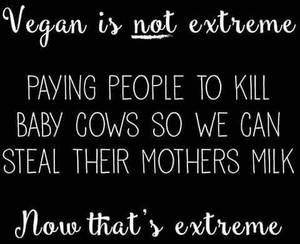 Caption Porn Milk Theft - vegan compassion is not extreme paying people to kill baby cows so we can  drink their mothers milk now that's extreme, extremely cruel. Go vegan