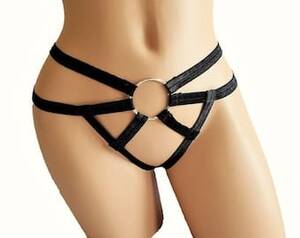 black thong bondage - BDSM Crotchless Panty Bondage O Ring Open Crotch Thong Strappy Harness Ring  Cut Out Cage Lingerie Sexy Panties Black Underwear Fetish Erotic | Pornhint