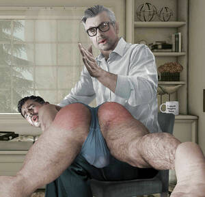 m m spanking drawings - His First Time - MM Spanking Art by Franco - Jock Spank - Male Spanking