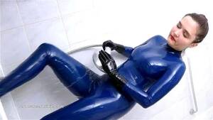blue latex porn - Watch blue latex catsuit in the shower - Latex, Catsuit, Sweet-Trixie Porn  - SpankBang