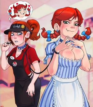Fast Food Girl Porn - #wendys #fastfood #mascot #leash #cleavage #animegirls #shadbase #sexyboobs