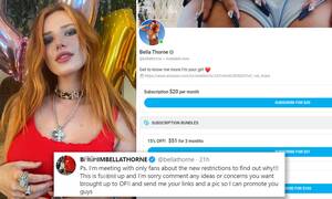 Bella Thorne Porn Captions Anal - Bella Thorne issues apology to sex workers after OnlyFans initiated new  payment changes | Daily Mail Online