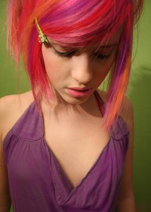 Colored Hair Girl Porn - Loving pink, purple and orange hair color combos