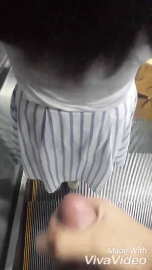 japanese cum in public - Public cum on Japanese girl on escalator 4 - ThisVid.com