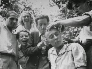 French Nazi Collaborators Women Porn - Female French Collaborator Having Her Head Shaved During Liberation of  Marseilles. Some of the onlookers appear quite amused.