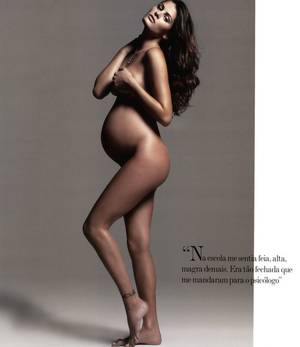 naked pregnant baby bump - pregnant brazilian model for Vogue