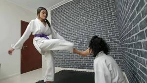 Martial Arts Lesbian Porn - Karate fight Amanda VS Nataly - Power kicks with model feets by MF Video  Brazil | Faphouse