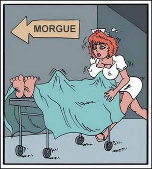 cartoon porn text - Naughty nurse has the ability to wake him from the dead! Or at least part