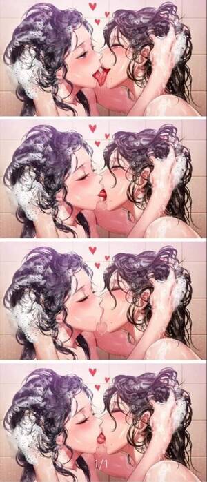 art nude lesbians kissing - lesbian Yuri kiss free hentai porno, xxx comics, rule34 nude art at  HentaiLib.net