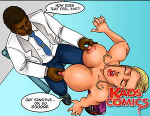 doctor xxx toons - Dirty ebony doctor looks at huge better tits of his gorgeous buxomy patient  in porn toons!