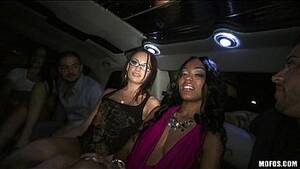 black college group porn - party girls strip down in the back of the limo - XNXX.COM