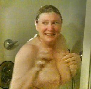 homemade chubby granny - Granny Titters shows off in the shower
