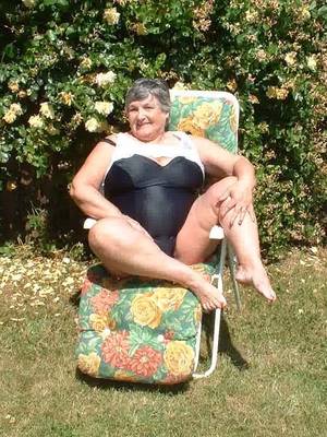 fat grandmother nude - Sexy fat granny naked in the garden