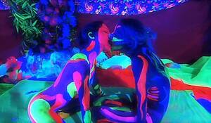 Lesbian Body Paint Girls - Hot Lesbian Babes In Glow In The Dark Body Paint â€” PornOne ex vPorn