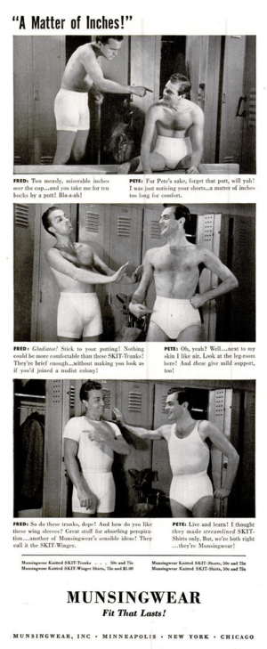 1960s Nudist - A matter of inches! Munsingwear- Fit that lasts! \