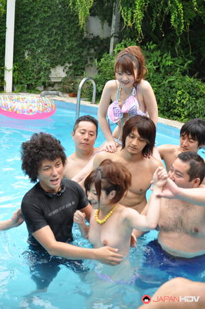 Japanese Swimming Porn - Japanese girls enjoy in some sexy pool party - Japarn porn pics at  JapHole.com