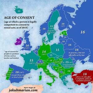 European Porn Age - Age of Consent by European Countries : r/MapPorn