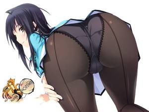 Huge Butt Anime Porn - ass black_hair game_cg iizuki_tasuku izumi_wakoto lovely_x_cation panties  pantyhose seifuku underwear
