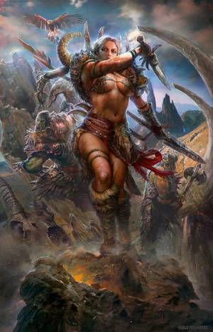 Mythical Amazon Women Porn - Amazon by PabloFernandezArtwrk human orc barbarian fighter sword spear  armor clothes clothing fashion player character npc