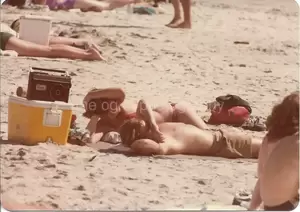 best nude beach voyeur - BEACH BLANKET BOOM BOX Bikini Girl FOUND Voyeur PHOTOGRAPH Color SAND 08 4  D | eBay
