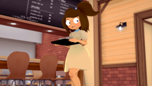 Eileen From Regular Show Porn - Since you guys liked my model of Eileen, here's a picture of the coffee  shop uniform and the regular hair. : r/regularshow