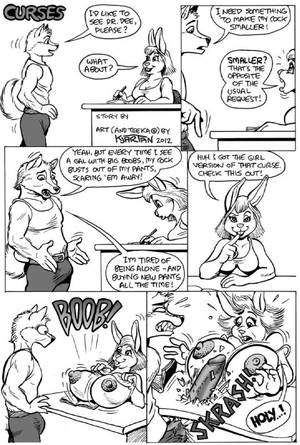 massive cock growth - e621 anthro big_breasts big_penis breast_expansion breast_rest breasts  bulge canine cleavage clothed clothing comic curse dog erection