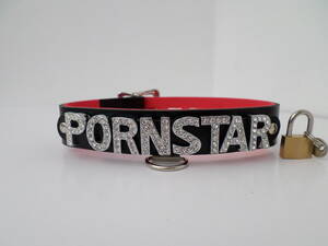 Leather Fetish Porn Stars - porn star leather lockable fetish bondage collar 24mm wide 18mm bling  letters | eBay