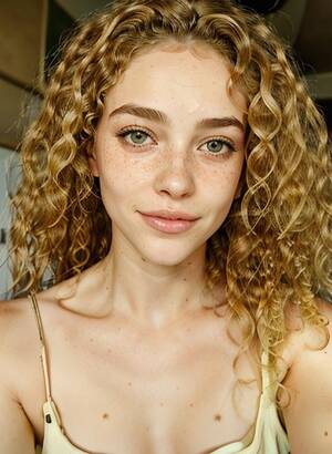 blonde hair blue eyes - freckles, curly hair, blue eyes, and blonde. even a couple of pimples i  think. too real? or not real enough? : r/FauxBaitAI