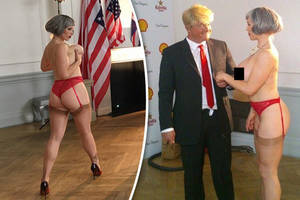Ashlee Simpson Porn Parody - Brexit Theresa May porn parody Donald Trump sex Television X
