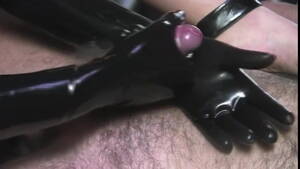 black gloves handjob - Mistress in Black Latex Gloves Handjob | xHamster