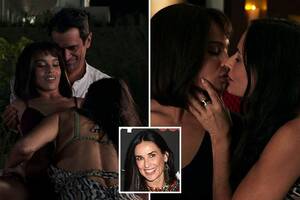 Demi Moore Real Porn - ZoÃ« Kravitz and Demi Moore strip off for raunchy threesome with Modern  Family star Ty Burrell in new movie | The Irish Sun