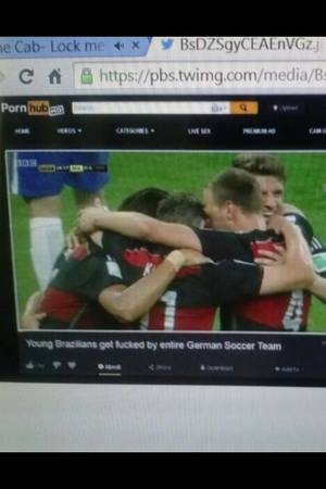 brazil world cup gangbang - The Brazil vs. Germany match was put on Pornhub
