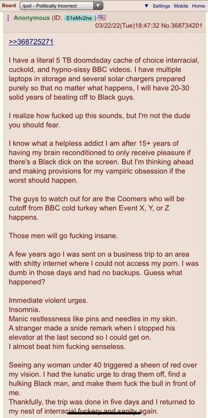 interracial porn addiction - Anon explains his addiction to BBC : r/4chan