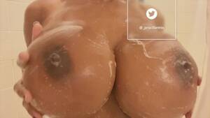ebony big tits shower - Sexy Ebony with Big Boobs Takes a Shower - Pornhub.com