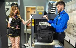 airport - Love4Porn.com Presents Trans flight attendant gets analed by airport  security