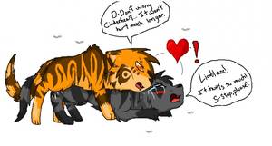 Cats Having Sex Porn - e621 <3 ambiguous_gender blackcatz blush cat cinderheart_(warriors) crying  duo feline feral feral_on_feral