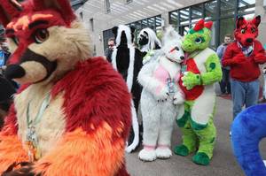 Dear Furry Office Porn - A pair of furries embrace at a gathering in Berlin. Most furries in America  are