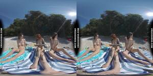 euro beach orgy - 3 Babes On Nude European Beach Mini Lesbian Outdoor Vacation Orgy Matty  Cheri Rebeka Ruby - VR Porn Video - VRPorn.com