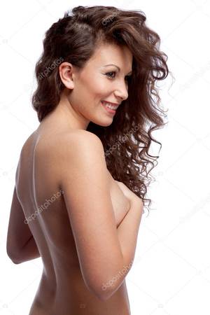 naked chicks with curly hair - Portrait of nude woman with curly hair isolated on white â€” Photo by artjazz