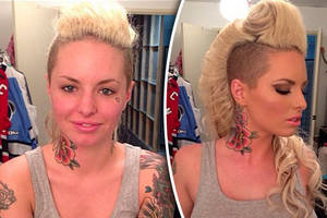 Makeup Hd Porn - Porn star Christy Mack seen without makeup, left, and with makeup, right